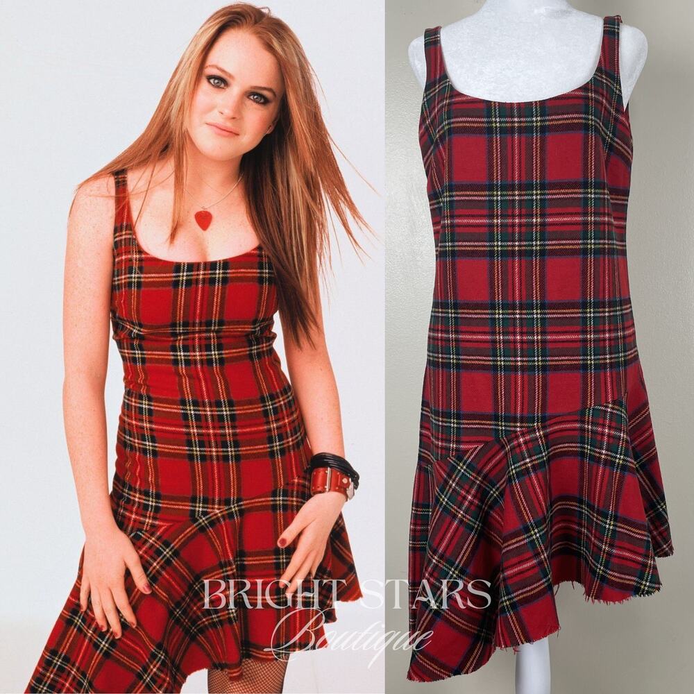 Super Rare Red Plaid Dress ASO Lindsay Lohan Jamie Lee Curtis Freaky Friday
